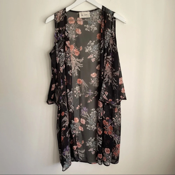 The Cove cold shoulder sheer floral kimono - Picture 1 of 4